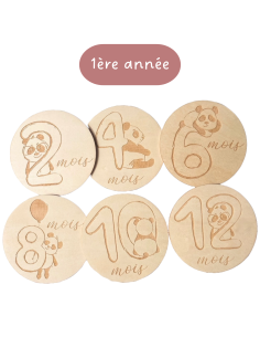 Cartes étapes bébé panda 1 à 12 mois – Première année
