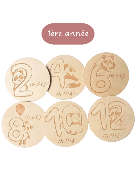 Cartes étapes bébé panda 1 à 12 mois – Première année