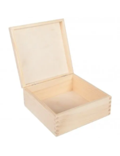 Boîte en bois personnalisée carrée 20x20 – Coffret souvenirs ou cadeau unique