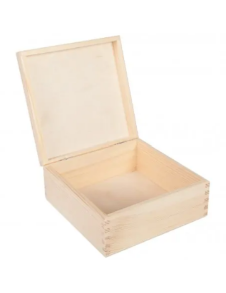 Boîte en bois personnalisée carrée 20x20 – Coffret souvenirs ou cadeau unique