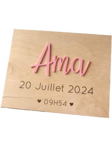 Coffret naissance personnalisé 6 compartiments – Boîte à souvenirs bébé avec prénom gravé