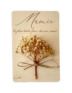 Carte fleurs séchées Mamie – Cadeau fête des grands-mères original