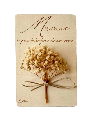 Carte fleurs séchées Mamie – Cadeau fête des grands-mères original