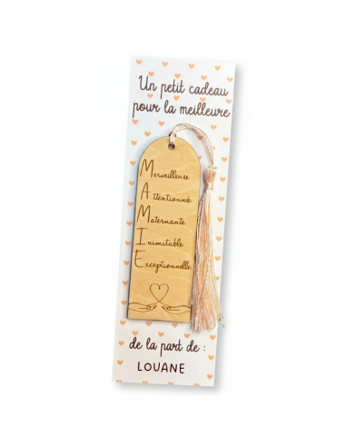 Marque-page Mamie en bois – Cadeau fête des grands-mères 📖