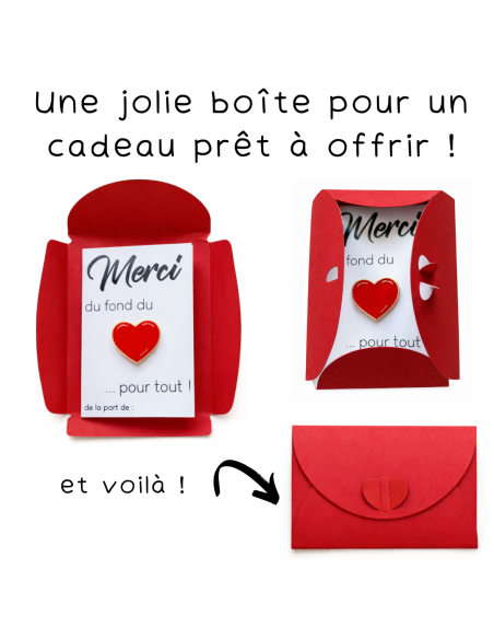 Pin's Cœur Merci Maîtresse – Carte Personnalisable