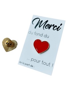 Pin's Cœur Merci Maîtresse – Carte Personnalisable