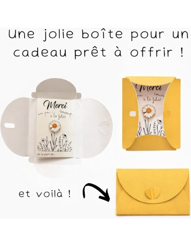 Pin's Marguerite Merci Maîtresse – Carte Personnalisable