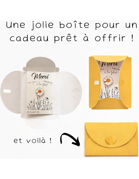 Pin's Marguerite Merci Maîtresse – Carte Personnalisable