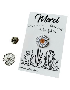 Pin's Marguerite Merci Maîtresse – Carte Personnalisable