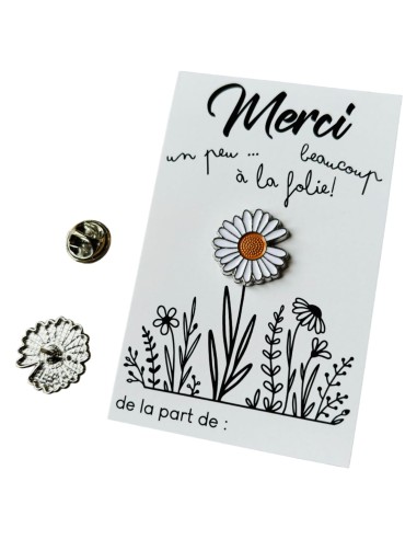 Pin's Marguerite Merci Maîtresse – Carte Personnalisable