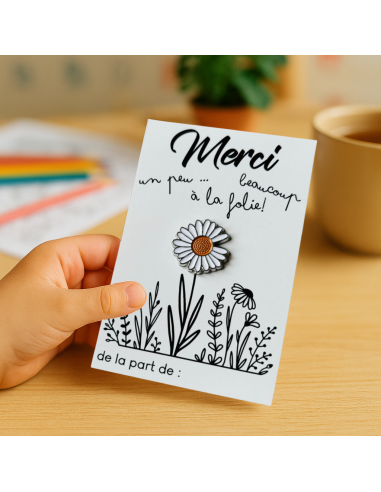 Pin's Marguerite Merci Maîtresse – Carte Personnalisable