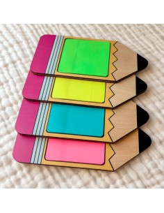 Support Post-it Crayon Bois – Cadeau Fin d'Année Maîtresse 2