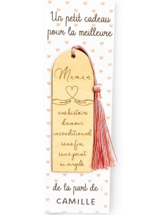 Marque-page Bois Gravé – Cadeau Fête des Mères Maman
