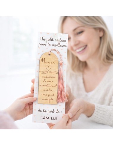 Marque-page Bois Gravé – Cadeau Fête des Mères Maman