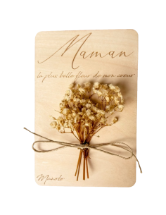 Carte Fleurs Séchées Personnalisée Fête des Mères