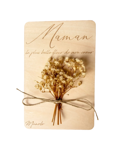 Carte Fleurs Séchées Personnalisée Fête des Mères
