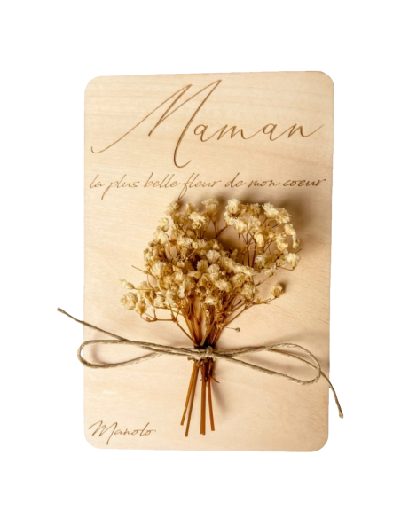 Carte Fleurs Séchées Personnalisée Fête des Mères
