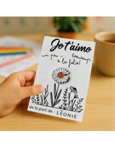Pin's Marguerite Je t'aime – Cadeau Personnel 2