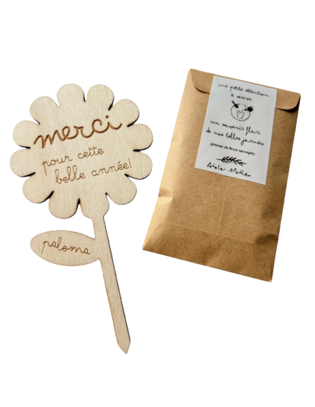 Kit Graines Fleur Bois – Cadeau Fin d'Année Maîtresse