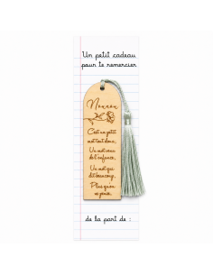 Marque-page Bois Gravé – Cadeau Fin d'Année Nounou