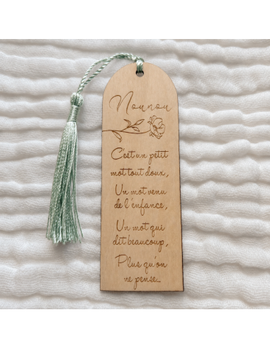 Marque-page Bois Gravé – Cadeau Fin d'Année Nounou