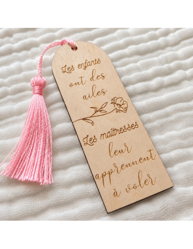 Marque-page Bois Gravé – Cadeau Fin d'Année Maîtresse