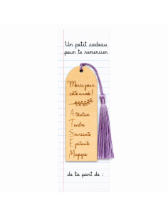 Marque-page Bois Gravé – Cadeau Fin d'Année ATSEM