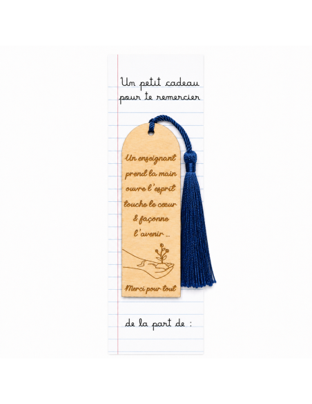 Marque-page Bois Gravé – Cadeau Fin d'Année Maître