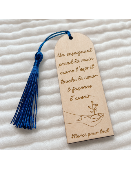 Marque-page Bois Gravé – Cadeau Fin d'Année Maître