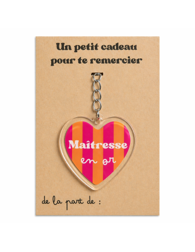 Porte-clé Maîtresse en Or – Cadeau Fin d'Année
