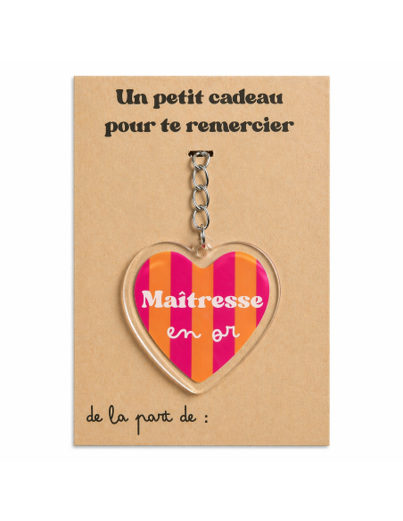 Porte-clé Maîtresse en Or – Cadeau Fin d'Année