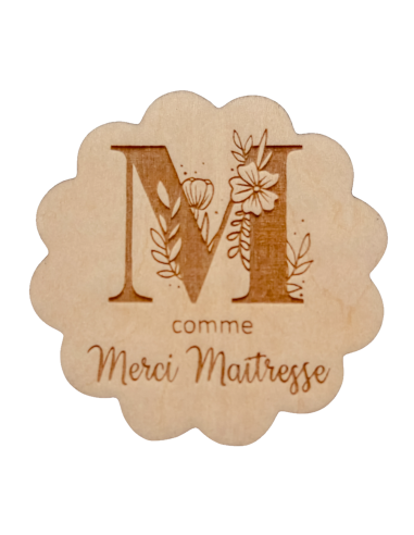 Aimant Merci Maîtresse – Cadeau Fin d'Année Gravé