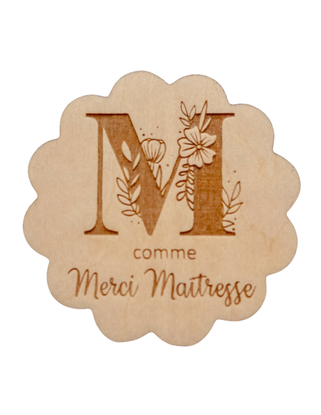 Aimant Merci Maîtresse – Cadeau Fin d'Année Gravé
