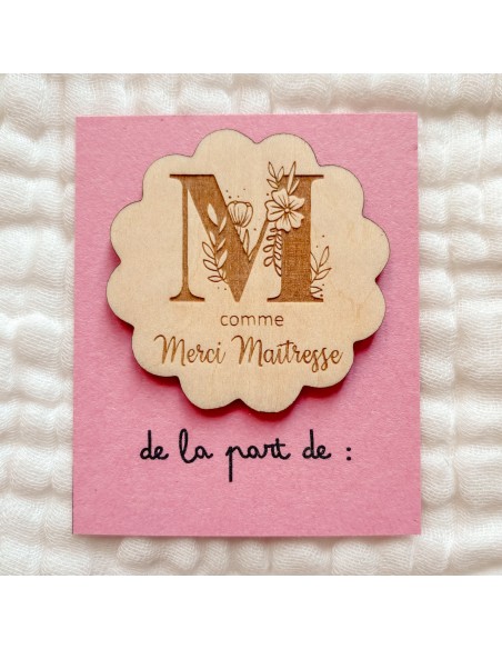Aimant Merci Maîtresse – Cadeau Fin d'Année Gravé