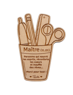 Aimant Bois Gravé Définition Maître – Fin d'Année