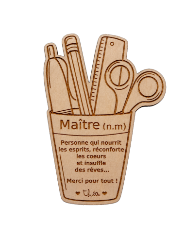 Aimant Bois Gravé Définition Maître – Fin d'Année