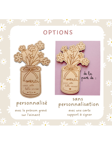 Aimant Bois Gravé Bouquet Fleurs – Fin d'Année