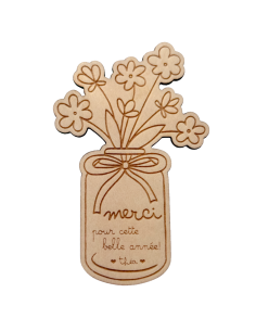Aimant Bois Gravé Bouquet Fleurs – Fin d'Année