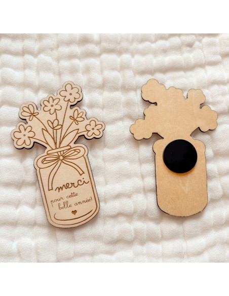 Aimant Bois Gravé Bouquet Fleurs – Fin d'Année