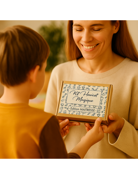 Kit Haricot Magique Maîtresse – Cadeau Fin d'Année Ecole 🌱