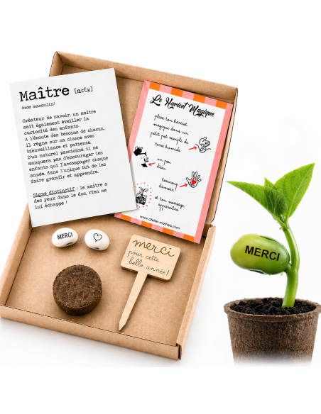 Kit Haricot Magique Maître – Cadeau Fin d'Année Ecole 🌱