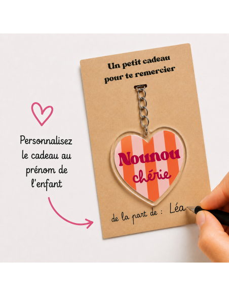 Porte-clé Nounou Chérie – Cadeau Fin d'Année