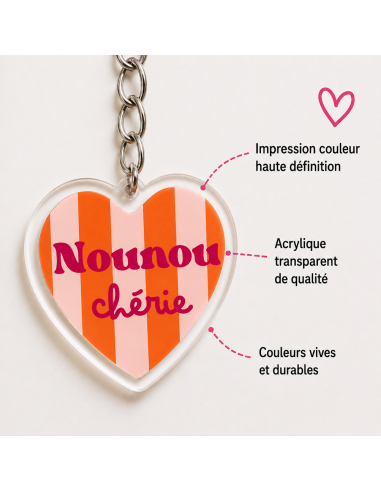 Porte-clé Nounou Chérie – Cadeau Fin d'Année