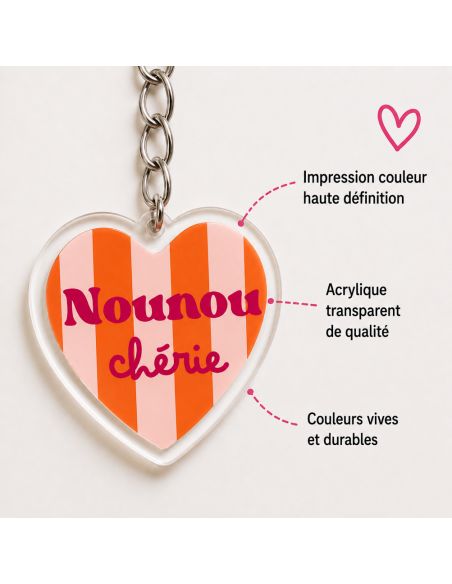 Porte-clé Nounou Chérie – Cadeau Fin d'Année