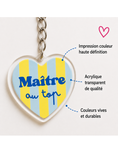 Porte-clé Maître au Top – Cadeau Fin d'Année