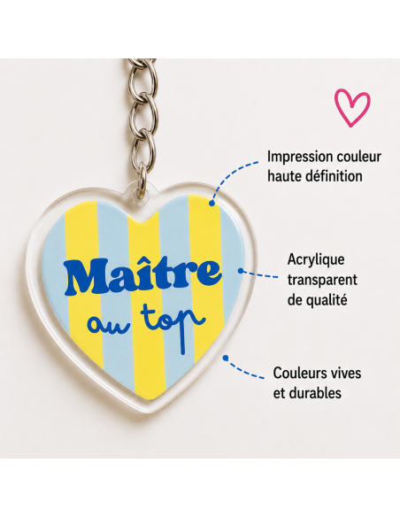 Porte-clé Maître au Top – Cadeau Fin d'Année