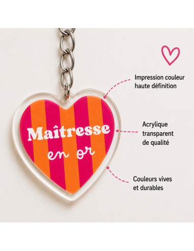 Porte-clé Maîtresse en Or – Cadeau Fin d'Année