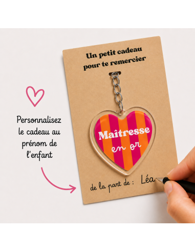 Porte-clé Maîtresse en Or – Cadeau Fin d'Année