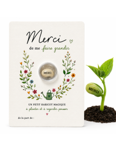Carte Haricot Merci – Cadeau Fin d'Année Scolaire 🌱