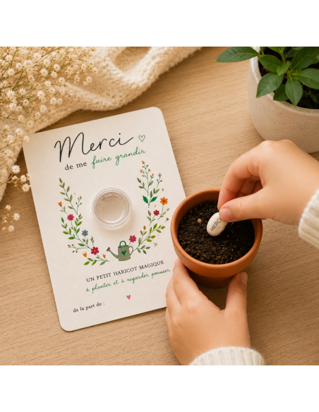 Carte Haricot Merci – Cadeau Fin d'Année Scolaire 🌱